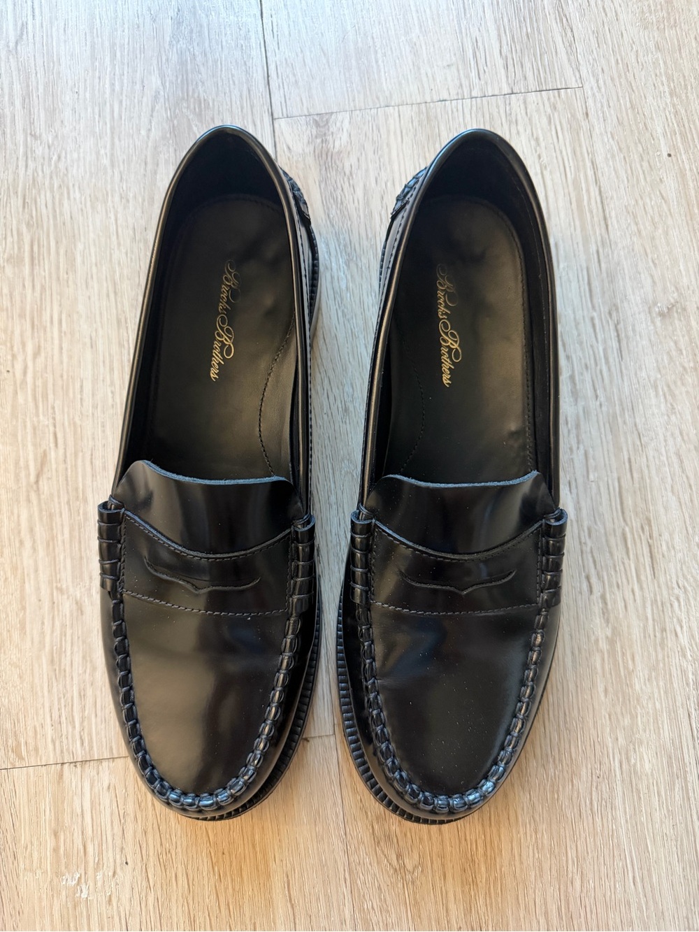 Brooks Brothers Black Leather Women's Penny Loafers